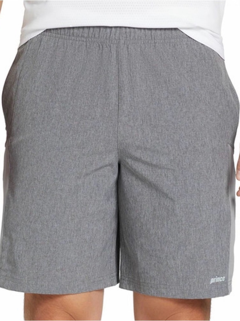 Prince Men's Tennis Match 9" Woven Athletic Shorts 2.0 Heather Gray Sz S. NWT